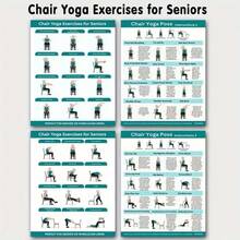2/3/4/6pcs 30-Day Chair Fitness Set, Includes Chair Yoga Guide, Full Body Workout Guide, Chair Exercise Challenge, Summer Shaping, Chair Stretching, 8x10 Inch Frameless - Multicolor - View 13