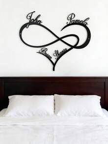 1pc Personalized Heart-Shaped Metal Nameplate, Customizable Name - Metal Heart Plaque, Exquisite, Fashionable, Modern, High-Quality, Anti-Mildew, Customizable Name, Heart Plaque, Personalized Gift, Suitable For Valentine's Day, Mother's Day - Multicolor - View 4