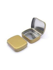 1pc Vintage Metal Tin Box, Retro Hinge Mini Box, Small Candy Box, Portable Tin Can, Outdoor Travel Supplies, Home Organization - Multicolor - View 7