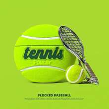 1pc Flocked Tennis Ball Shaped Protective Case For AirPods Pro 2, Pro 3, Apple 3rd Gen, 2/ 4 - Multicolor - View 5