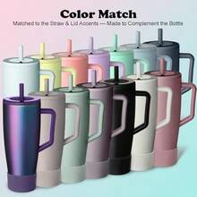 2 botas de silicona compatibles con  Era vaso de 40 onzas y 30 onzas, funda antideslizante para protección de botellas de agua, sin BPA - Rosa Gris Pardo - Ver 5