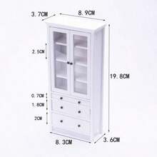 10分钟DIY微型家具场景，白色OB11储物柜，书架和桶柜，迷你娃娃屋家具模型 - 彩色 - 查看 10