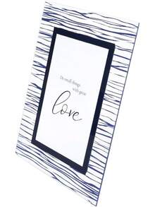 Marco de Fotos, Portarretratos Decorativo con Diseños y colores Variados (Azul Turquesa, 5x7) - Marmoleado Azul - Ver 3