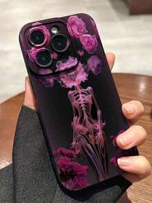 Un diseño con un patrón de calavera de rosa. Esta es una funda de smartphone de moda que es compatible con MEI. Adecuado para los siguientes modelos: 17/17pro/17Air/17promax/16e/16/16pro/16promax/15/15pro/15promax/15plus/14/14pro/14promax/14plus/13/13pro/13promax/13mini/12/12pro/12promax/12Mini/11/11pro/11promax/XSMax/XS series, y Galaxy S22/S23/S24/S25/Plus/FE/Edge/Ultra series. Es adecuado tanto para hombres como para mujeres. Esta es una funda para teléfono adecuada para otoño e invierno. Además, también hay estilos de fundas para teléfonos para Halloween y Navidad, lo que las convierte en una excelente opción de regalo. - Negro - Ver 2