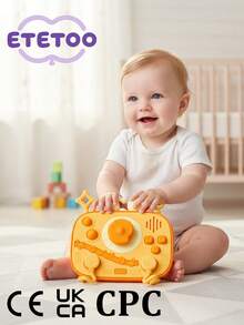 ETETOO 1pc Silicone Radio Shaped Busy Board, Suitable For Toddlers Over 18 Months, Sensory Music Educational Montessori Toy, Travel Activity To Improve Fine Motor Skills Development, Baby Teething Toy - Multicolor - View 3