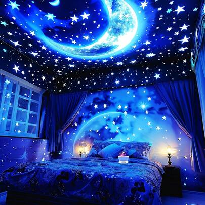 USB Powered Star And Moon Projection Lights - Multicolor, Rotating Ambiance For Festive Bedroom Decoration, Works With Plug Or Batteries (Batteries Not Included) Ramanda