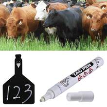 Bolígrafo para marcar etiquetas de oreja MarFKing, tinta blanca, con tinta especial que penetra en las etiquetas de oreja del ganado, de larga duración y no se desvanece - Tinta blanca 1 pieza - Ver 3