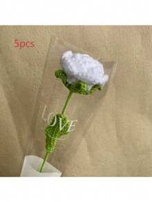 10朵手工钩编玫瑰花，情人节理想礼物，人造编织永生花，针织逼真花朵，保鲜花，最适合圣诞节、生日、婚礼、毕业典礼、教师节。适用于餐厅、房间、卧室装饰，节日礼物和圣诞派对家居装饰。 - 紅色 - 查看 8