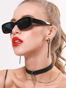 1副女士时尚环绕式眼镜，户外防护时尚眼镜 - 黑色 - 查看 9