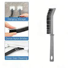 1支长柄擦洗刷 - 硬毛清洁刷，适用于窗户、脚部、浴室、厨房、卫生间和户外，手动清洁工具（非电动）