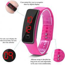 Reloj Deportivo LED, Resistente al Agua, 8 Colores, Correa de Silicona, Esfera Digital 12 Horas, Visualizaci¨®n Electr¨®n,37490815 - D - Ver 2