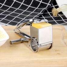 1pc Stainless Steel Cheese Grater - Manual Rotary Cheese Grater, Multifunctional Kitchen Tool, Suitable For Home And Restaurant