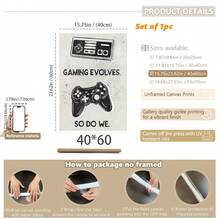 1 件帆布墙饰、带框墙饰、游戏玩家墙饰、男孩卧室装饰、现代黑白艺术、游戏室装饰、房间装饰、宿舍装饰、卧室装饰、家居装饰、海报、波西米亚风格装饰 - 彩色 - 查看 55