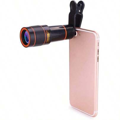 1pc Universal 8X Telephoto Lens Attachment, Clip-On Zoom Lens For Smartphones And Tablets, High Definition Photography Zoom Lens