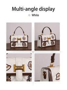 2026新款时尚奢华刺绣绗缝图案小方包，优雅高端大容量女士单肩包 - 彩色 - 查看 6