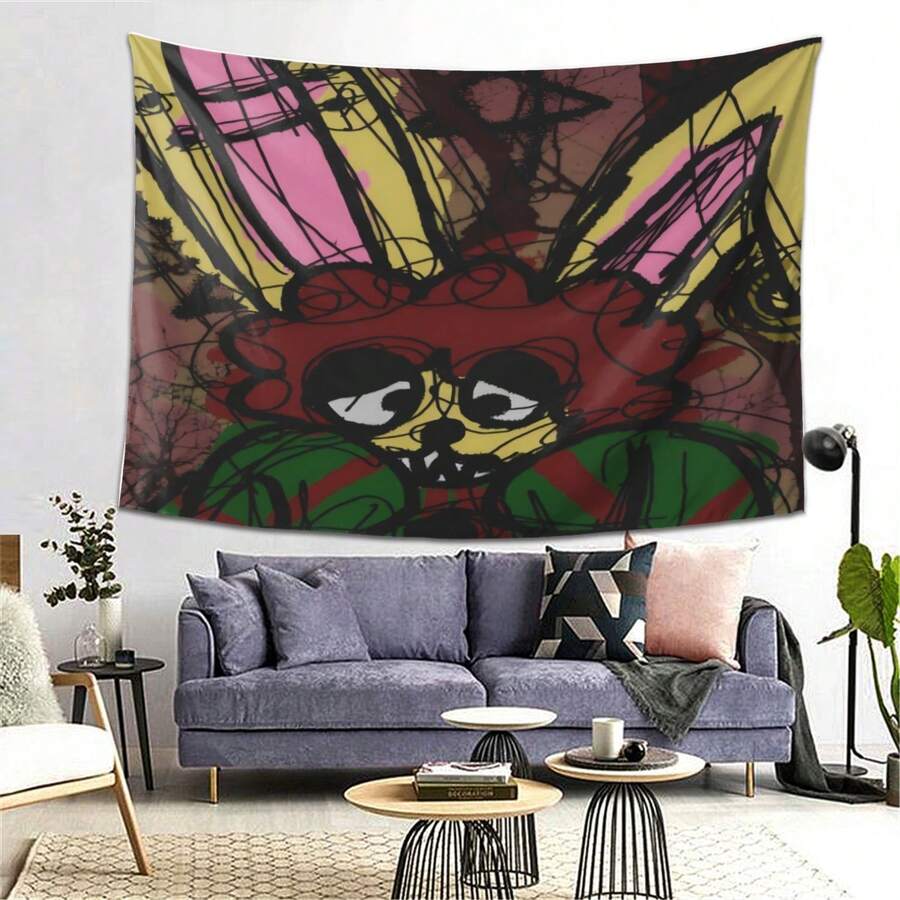 A STOMACH BOOK Themed Design Tapestry, Made Of Soft Peach Leather Fabric, Fashionable, Lightweight And Durable Tapestry, Easy To Hang On The Wall Decoration, Suitable For Bedrooms, Parties, Game Rooms And Living Rooms, No Electricity Required, Perfect Choice For Gifting - 1PC - Xem 1