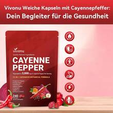 VIVONU Chili Softgel Supplement To Support Vein, Heart And Vascular Health Of The Legs, With Vitamins E, D3 + K2 And Extracts Of Grape Seeds, Hawthorn, Sweet Beets And Shoots - 1 Gói - Xem 5