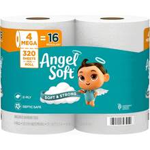 Angel Soft Toilet Paper, 48 Mega Rolls = 192 Regular Rolls 4 Mega Rolls = 16 Regular Rolls, Soft And Strong Toilet Tissue Ultra Clean Care With A Wavy Texture, Effectively Cleans, Septic TankSafe And Clog-Proof, Soft And Strong, Value Pack.Toilet Paper, Extra Large Rolls, Septic TankSafe Paper, Clog-Proof, Soft And Strong, Ultra Clean Texture, Flushable Toilet Paper,Packaging May Vary - trắng - Xem 12