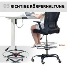 Height-Adjustable Office Chair With Adjustable Footrest And Lumbar Support, 62 X 59 X 119 Cm, Black - Black - View 6