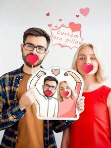 1pc Customized 3D Double-Sided Printed Throw Pillow, Christmas Couple Can Customize Your Face, Body Or Celebrity Photo, Knitted Polyester Fabric, Full Wrap Personalized Portrait, Plush Customized Pillow With Your Pet Photo - Ideal Gift For Animal Lovers, Double-Sided Creative Design, Perfect For Decorating Your Living Room Or Bedroom, Made Of High-Quality Polyester Fiber, Machine Washable. - Multicolor - View 4