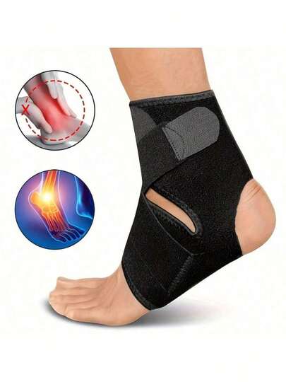 1pc Adjustable Ankle Support Strap, Suitable For Sports Like Basketball And Volleyball, Tendon Protection And Recovery, Unisex Gym Accessory