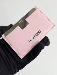 Tom Ford حامل بطاقات أبيض/وردي بتصميم مرآة مزدوجة الجانب، مزخرف بتفاصيل حرفية مرتفعة على شكل سحابة، حقيبة تخزين بطاقات محمولة، مناسبة كهدية للمناسبات وللتنقل اليومي، مناسبة لجميع المواسم