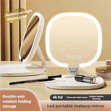 OBOVAY 1pc LED Makeup Mirror Lighted Cosmetic Mirror With Stand Dimmable Fill Light Len For Home Bedroom Desk Travel Portable Vanity Mirror Folding Type,1000mAh - Nhiều màu - Xem 5