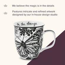 Karma Gifts KA101840A Boho Black and White Mug Butterfly - Mariposa - Ver 4