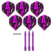 6PCS plumas de dardos con cola de pluma y 3PCS ejes de aluminio, conjunto de accesorios de 6PCS con anillos en O para dardos de punta de acero - C - Ver 9