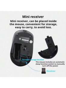 HP S1000 Plus Wireless Silent Mouse - Business USB Computer Office Notebook Slim and Portable Mouse - 白色 - 查看 3