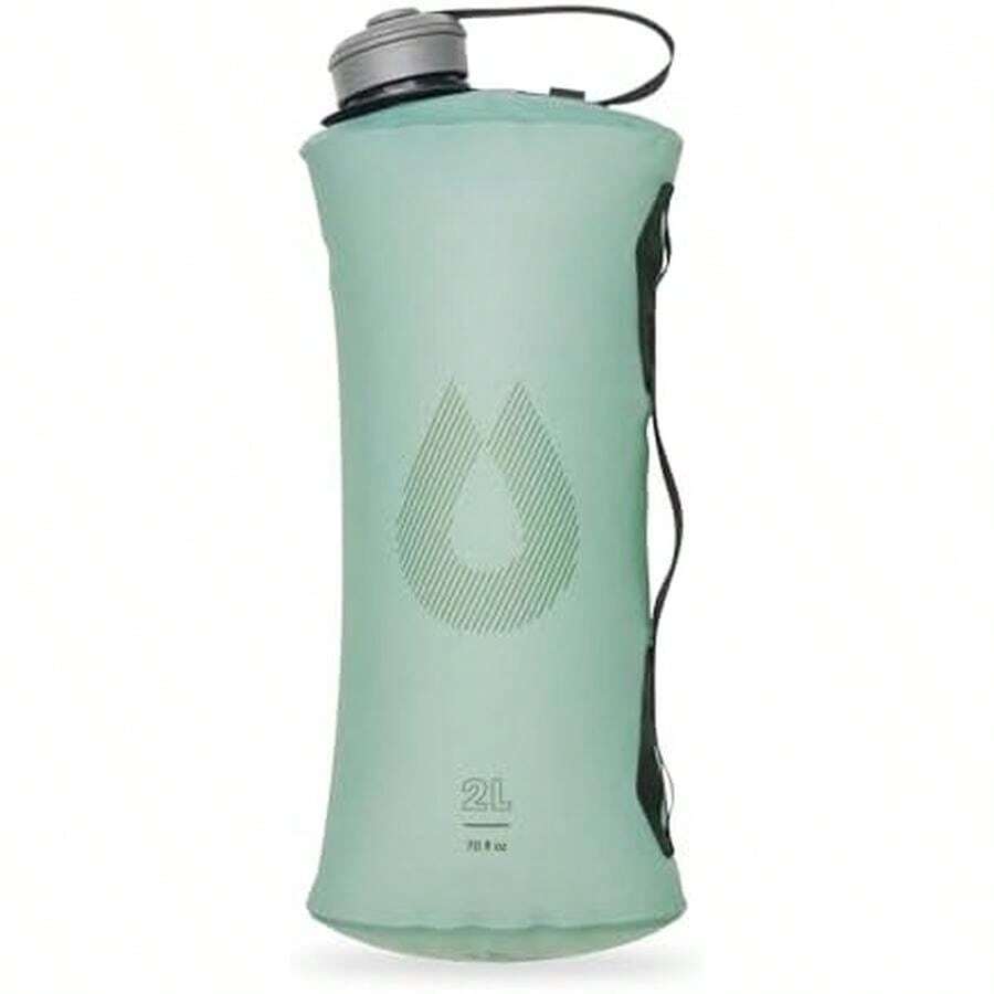 HydraPak Seeker - Almacenamiento de Agua Plegable - Depósito de hidratación para Acampar sin BPA y PVC - verde (Sutro Verde) - 2 Litros - Ver 1