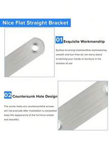 20pcs Stainless Straight Bracket (0.6*1.4 Inch) Flat Straight Braces, Metal Fixed Connecting Plate, Can Be Used To Repair Furniture, Bookcase, Table, Chair Legs, Beds Etc. With 40pcs Screws - Multicolor - View 6