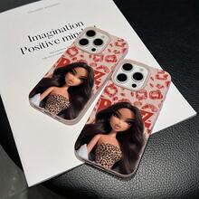 Funda de teléfono: Sexy  con estampado de leopardo, cabello ondulado, labios rojos calientes, diseño creativo, funda de teléfono adecuada para iPhone 17 16e 16 15 14 13 12 11 Pro Max Air X XR XSMAX 8 7 Plus, cubierta trasera suave a prueba de golpes, regalo para parejas - Color mixto 1 - Ver 3