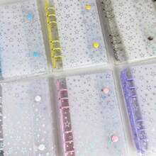 Bìa đựng tài liệu trong suốt hình ngôi sao lấp lánh cỡ A6, thích hợp đựng sổ dán sticker, lõi giấy trong suốt, mực đóng dấu, thiệp sticker hình kẹo chảy, phù hợp để đựng bưu thiệp, ảnh, thiệp chúc mừng, sticker, hóa đơn, ghi chú, đồ dùng học tập, tài liệu văn phòng và biên lai, món quà hoàn hảo cho mùa cưới, Ngày của Mẹ. - Nhiều màu - Xem 5