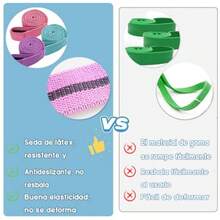 3PCS Bandas de Resistencia - Bandas Elásticas de Ejercicio Bandas de Resistencia Multiusos para Yoga Pilates Fitness Entrenamiento Entrenamiento de Fuerza Verde+Rosa+Morado - C - Ver 2