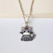 New Cute Cat Pendant Necklace, Cartoon Stylish Couple Necklace Jewelry - Gold - View 11