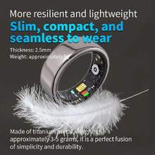 Anillo Inteligente para Mujeres y Hombres, Anillo de Seguimiento de Actividad Física con Atención Remota, Contador de Pasos, Seguimiento de Calorías, Rastreador de Sueño, Anillo,37493161 - Neblina azul - Ver 2