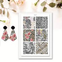 DONQE Leopard Vintage Stamps Floral Patterns Polymer Clay Transfer Paper, Ultra-Light Water Transfer Paper Compatible For DIY Jewelry Making, Soft Ceramic Earrings, Craft - Multicolor - View 26