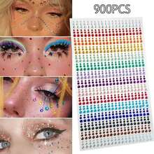 900pcs/1800pcs Color Eye Gems Assorted Arts Accessories, Music Festival Stage Performance Face Jewelry Makeup Supplies - Nhiều màu - Xem 3