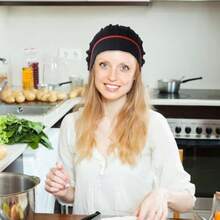 3 Piezas Gorro de Chef con Elástico, Gorro de Cocina para Mujeres en Servicio de Alimentos, Redecilla para el Cabello, Gorra de Malla Ajustable, Reutilizable y Lavable, Gorro de Chef para Mujeres - como en la foto - Ver 4