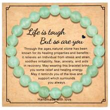 8mm Natural Stone Bracelet With Card, Bestselling Beryl Bracelet, Friendship Bracelet, Gift For Men & Women