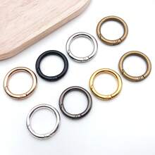 5pcs Spring O Rings Alloy Round Clips Circle Trigger Spring O Ring Snap Buckle Clasp Rings Keyring Hook Snap Clip For Keychains Bags Purses Handbags DIY Crafts, 7 Colors