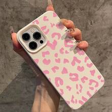Funda de Teléfono de Alta Calidad con Estampado de Leopardo Rosa y Patrón de Lichi, Regalo Pequeño de Navidad para iPhone 17/17 Pro Max/17 Pro/16/15/14/13/12/11/X y Otras Series, Siete Colores, Ligera, Absorbente de Impactos, Duradera y Elegante - Estilo 1 (1 pieza) - Ver 2