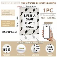 1 件帆布墙饰、带框墙饰、游戏玩家墙饰、男孩卧室装饰、现代黑白艺术、游戏室装饰、房间装饰、宿舍装饰、卧室装饰、家居装饰、海报、波西米亚风格装饰 - 彩色 - 查看 50