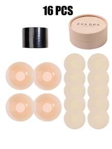 TSLBNRIO Women's Bandage Nipple Covers, Silicone Nipple Covers Set, Sticky Bra, Aids In Shaping Breasts, Elevates Mounds, Multi-Functional Bandage, Anti-Friction Patches, Suitable For Wedding Dresses, Swimwear, Bikinis, Dresses