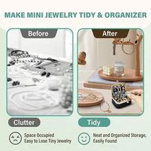 Mini Jewelry Box For Women, Vintage Small Travel Jewelry Case With Ring Holder, Portable Jewelry Organizer Pouch For Earrings, Necklaces & Rings, Gift For Her - 紅色 - 查看 6