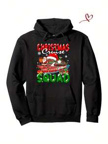 Cruise  Christmas Santa Cruise Ship Captain Hoodie - Heavyweight 250gsm 50% Unisex All-Season Pullover With Cruise Ship And Santa Graphic, S-XXXL Sizes, Black - Casual And Travel H_208 - Đen 20 - Xem 1