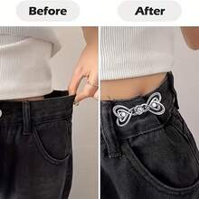 6件装女士裤子束腰带 - 牛仔裤腰部束紧夹和别针，收腰塑形，可调节腰夹 - 彩色 - 查看 4