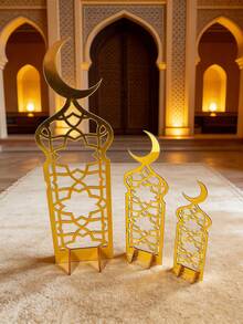 1/3 قطع مجموعة ديكور مكتبي هلال عيد الفطر من الأكريليك مع تصاميم إسلامية ملهمة، هذه المجموعة الحديثة المكونة من ثلاث قطع مثالية لأماكن الديكور المنزلي مثل المكاتب والرفوف والمداخن. وتعمل كإكسسوار منزلي بطابع إسلامي، وديكور رمضان، وزينة عيد الفطر، وهدية مسلمة - متعدد الألوان - مشاهدة 9