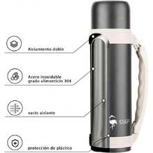 Termos Para Agua 1.5 Litros,Termos Para Cafe Con Aislamiento Al Aspiradora,Termo Acero Inoxidable,100% A Prueba De Fugas,Mantiene La Temperatura Hasta 24 Hs,Con Asa Para Transportar (negro),37495603 - Rojo violeta - Ver 6